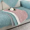 Plush Fabric Sofa Cover For Living Room 4 Colors Cushion s Seat Slipcover Corner Towel Non-slip Winter Couch 211116