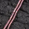 New Fashion Jewelry Rose Gold Pink cuban link Tennis Chain Cubic Zirconia Necklace Hip Hop choker Punk Glittering Iced Out Luxury Punk Party Gifts for Men and Women