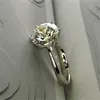 Bague de fiançailles Solitaire classique 4 carats 6 griffes Bague NSCD pour femme Bague de mariage en argent sterling 925 210924