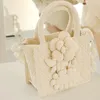 진주 체인 3D 꽃 면화 숄더 가방 디자인 핸드백 2022 여성을위한 새로운 빈티지 펄 가방