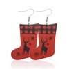 Weihnachtsohrringe Schneeflocke Schneemann Weihnachtsmann Retro PU-Lederohrring für Frauen EAR58967