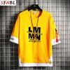 SFABL Ankunft Harajuku Lose T-shirt Männer Mode Brief Gedruckt Sommer T-shirt Tops Tees Casual Hip Hop Männlich Streetwear 210629
