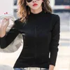 秋のティーシャツの女性韓国風のコットンプラスサイズファッションピンクT長袖Sトップス7444 50 210506