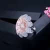 2 Tone Rose Gold and Silver Color African Dubai CZ Big Engagement Wedding Party Finger Rings Jewelry for Women R122 210714
