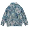 Dark Icon Floral Jacquard Giacche di jeans Uomo Donna Giacca di jeans da uomo oversize Coppia Abbigliamento 211214