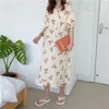 Vêtements de nuit pour femmes imprimé dessin animé chemises de nuit d'été coton doux à manches longues à volants chemise de nuit drôle ours Kawaii Homewear Y793