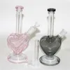 NIEUW 9 "hartvorm glas bong beker bongs roken waterpijp waterpijp oliebepers bubbler met 14 mm kom kwart banger