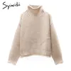 Syiwidii-truien voor vrouwen plus size Winter kleding Turtleneck herfst truien Koreaanse tops wol acryl dikke solide gebreide 210417