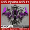 OEM Bodys Kit för Honda CBR 1000 CC RR 1000RR 2006-2007 Purple Flames Bodywork 59NO.135 CBR1000-RR 1000CC 2006 2007 CBR1000 RR CBR1000RR 06 07 Injektionsformfee