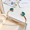 22 Color Crystal Candy Style Bangle Gold Color Mix Freely Matched Colors Aangepaste maat Open Armbanden voor Vrouwen Gift (DJ1387) Q0717