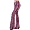 여성 벨 바닥 패션 섹시한 높은 허리 플레어 바지 캐주얼 레깅스 여름 검은 스웨터 바지 Pantalon Femme 210915