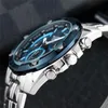 腕時計EFR-559クォーツカレンダースポーツメンズウォッチフルフェアリングされた高品質のスチールベルト折りたたみバックル防水