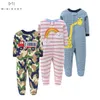 Julfödd babykläder Vårårtecknad långärmad toddler kostym ekologisk bomull Jumpsuits 0-12m Baby Romper 210816