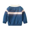 Automne automne hiver garçons tricot chandail eurtif eurtif routine collier geométrique tricotateurs tricotés couvoir vêtements chauds pull-ovover 1-6t y1024