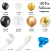 Decorazione per feste 120 pezzi Kit ghirlanda di palloncini con palloncini in oro bianco nero per fidanzamento, matrimonio, compleanno, baby shower