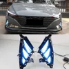 2PCS AUTO LED DRL DRL Daytime Lampa Lampa Mgły Mgły skrętu Zespół światła sygnałowego dla Hyundai Elantra 2020 2021 2022