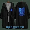 Titan Eren Levi Rüzgar Trenç Uzun Hoodie Ceket Shingeki No Kyojin Sasha Braus Ymir Armin Cosplay Wings of Liberty Y0903282E