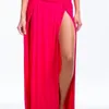 Women Skirt Split Irregular High Waist Long Skirts Womens All Match Sexy Black Red Gray Blue Summer Fashion 210513