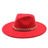 Wide Brim Hats Fedora Hat Men Women Imitation Woolen Felt Simple British Style Super Big Panama With Wedding Caps