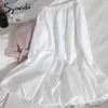 Syiwidii Elastische Hohe Taille Midi Röcke Frauen A-Line Weiß Schwarz Mid-Kalb Sommer Kleidung Koreanische Mode Casual Ballkleid 210417