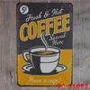 KAFFEE Vintage Blechschilder Retro Metall Malerei Zeichen Retros Wandaufkleber Dekoration Kunst Plakette Vintages Home Decor Bar Pub Cafe WLL756