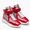 High-Top Americas Cup Men Sneakers Shoes Light Gummi Sole Hook-and-Loop Red Label Sports Tongue Gummityg Patent Lädertränare EU38-46