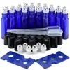 Storage Bottles & Jars 24pcs 10ml Glass Roller Blue amber Essential Oil With Stainless Steel Balls324M
