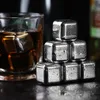 Cubetti di ghiaccio riutilizzabili in acciaio inossidabile Mini fermaglio per ghiaccio Vini Strumenti per raffreddare la birra Whisky Wine Bar Forniture per feste Pietre ghiacciate ghiacciate BH6193 WLY