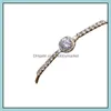 Charm Bracelets Jewelry Simple Square Zircon Bracelet Can Pl Korean Light Luxury Fashion Exquisite Ins Niche Design Drop Delivery 2021 Js30Y