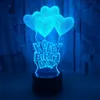 Love Heart 3D Night Lights LED Holiday Creative Touch Desktop Christmas Table Lamp Happy Birthday Romantic Valentine's Day Gift