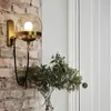 Sanmusion Loft Wall Light Indoor Decoration Lamps Bedroom Sconces Fixtures Bath Led Lighting Glass Lampshade Lamp