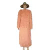 Style Radish Silk Coat Long British Kunstbont Vrouwelijke heer 2111207