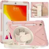 Candy Color Silicon PC Full Body Case Schokbestendige Hybrid Robot Heavy Duty Kids Veilig Robuust met Handvat Grip Stand Potlood Houder Draagriem voor iPad 7 8 10.2