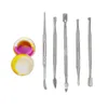 Lot de 6 outils de sculpture sur cire en acier inoxydable – Récipient en silicone et étui de protection en métal inclus.