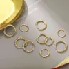 Guld färg länk kedja hoops för kvinnor vintage små rund cirkel örhängen mode smycken brincos