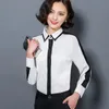 Frühling Neue Ankunft Mode Frauen Chiffon Blusen Shirts Weiß Schwarz Langarm Casual Shirt Frauen Tops Plus Größe Blusas 210426