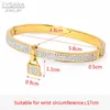 Fysara Full Cubic Zirconia Crystals Lock Bracelets & Bangles for Women Lover Classic Gold Bangles Fashion Jewelry Drop Shiping Q0717