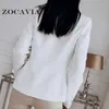 Élégant bureau Blazer femmes blanc veste Femme surdimensionné Tailleur Femme femmes manteau Double boutonnage veste trajet automne Blazers X0721