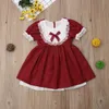 Christmas Red Dress For Girls Toddler Kids Party Birthday Pageant Wedding Lace Bow Princess Formal Tutu 210515