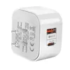 USB C 20W Wall Charger Real CE-typ C PD och QC 3 Snabb Laddning för iPhone EU US Plug USB-laddare med QC 3.0 för all telefonladdare