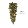 Decoratieve bloemenkransen Kerst LED-krans Garlandsdecoratie Draadloze Prelit Trap Licht op Navidad Xmas Decor Adornos de