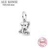 100% Real 925 Sterling Silver Pan Pärlor för Kvinnor Tecknade Animal Fit Original Charm Armband DIY Högkvalitativa Smycken