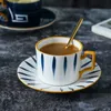 Resor Porslin Kaffe Set Modern Eco Friendly European Cup and Saucer Filizanki do Kawy Drinkware BD50Cs