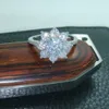 choucong Flower Style 10KT White Gold Filled 5A Zircon stone Wedding Ring Size 5-9 Gift