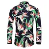 Veel stijlen Mannen Lange mouwen Plus Size 7XL Shirt Mode Rose Plant Bloem Gedrukt Hawaï Leisure Vakantie Herenkleding 210809