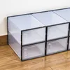 Transparent Enlarged Shoe Box Foldable Storage Plastic Clear Home Organizer Stackable Display Superimposed Combination Shoes Containers Cabinet Boxes HY0035