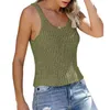 Женщины вязаные спагетти ремешок жилет топы летние сексуальные V шеи эластичный свитер камезол тонкий сплошной цветную одежду носить танк вершины 210416