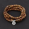 2021 nouveau Yoga chapelet multicouche 108 perles de bois Lotus Bracelet tibétain bouddhiste Mala bouddha bracelet à breloques pour femmes hommes