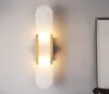 大理石のLEDウォールランプ90-260VリビングルームCorridor Sconce Hotelバスルームライトゴールデンメタル雰囲気照明