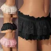 Calcinha feminina marishy masculino com renda com camadas mini skirted brikes masculino trajes de roupas íntimas sexy thong3961958